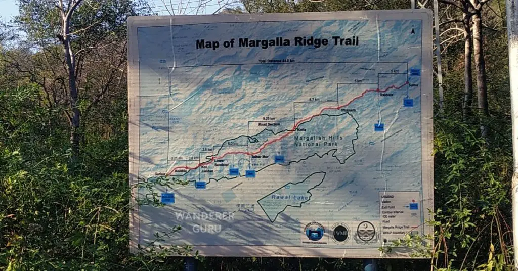 Margalla Hills Hiking Trails Complete Ridge Map
