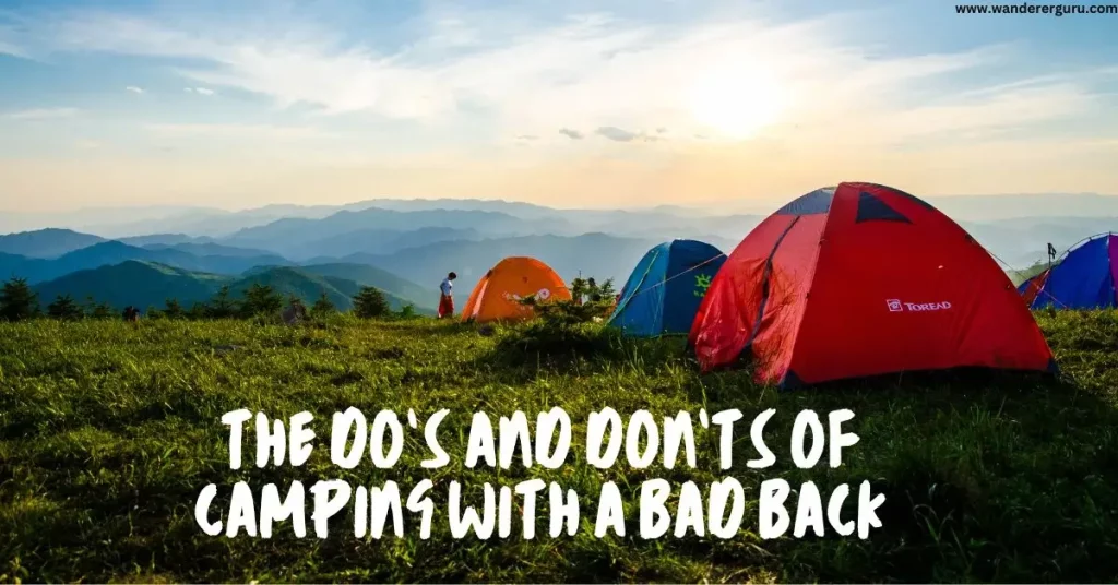 camping with a bad back